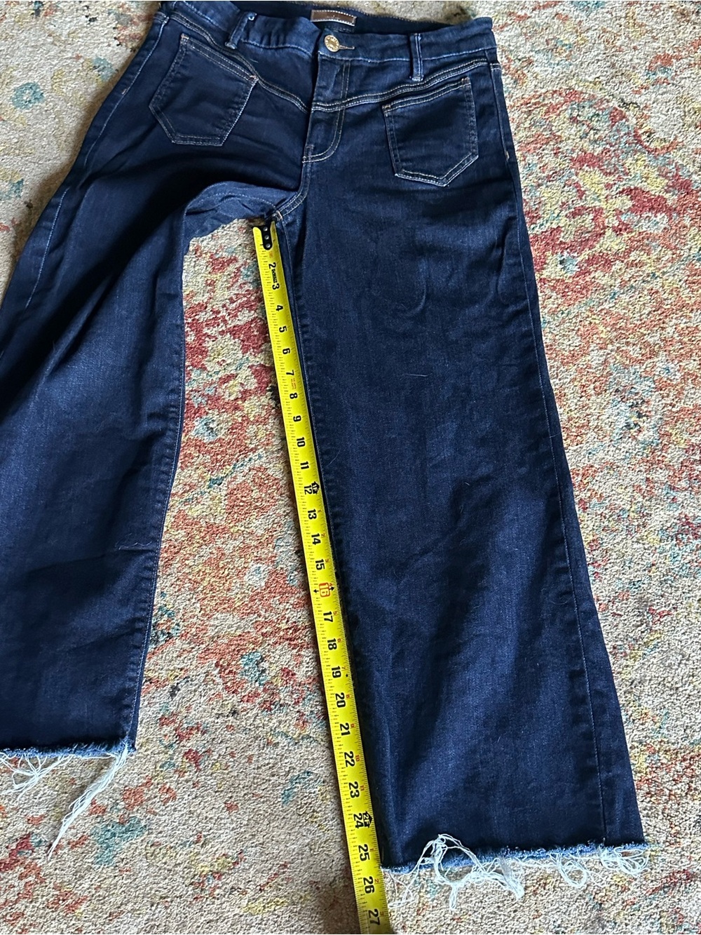 KUT FROM THE KLOTH charlotte high-rise wide leg wide front pockets raw hem 6 - Picture 13 of 13